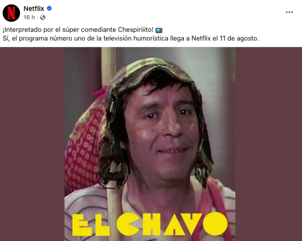 Netflix empezará a transmitir los capítulos de El Chavo del 8 / Redes Sociales