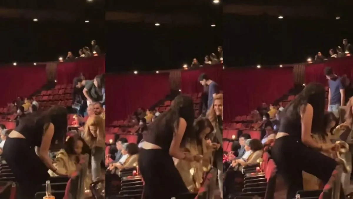 La actriz se tropezó mientras intentaba subir unas escaleras/X