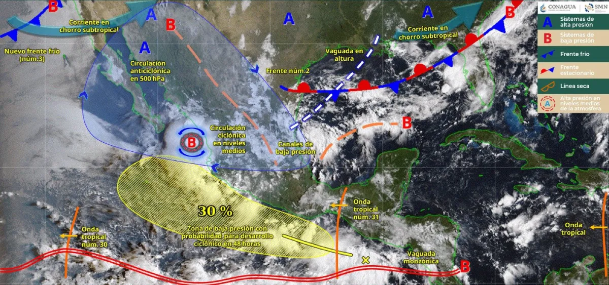 Una zona de baja presión podría convertirse en el ciclón tropical ‘Mario’ / Especial