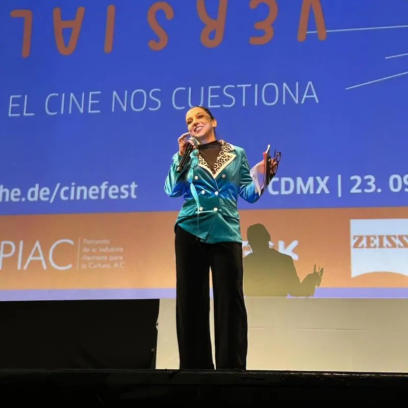 Ana Zamboni, directora del festival, estuvo charlando con nosotros / FB: @/goetheinstitut.mexiko