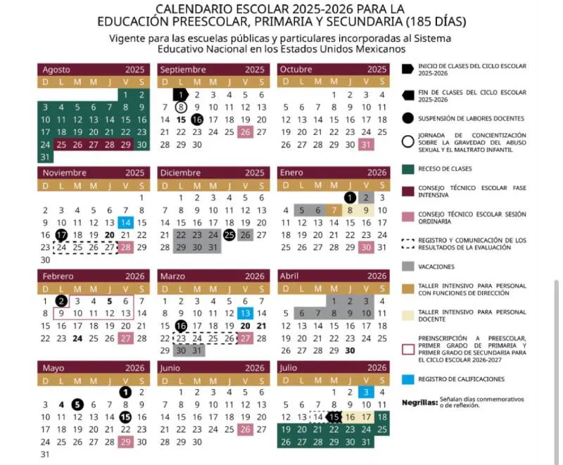 El calendario de la SEP tiene marcados puentes, días festivos y vacaciones/SEP