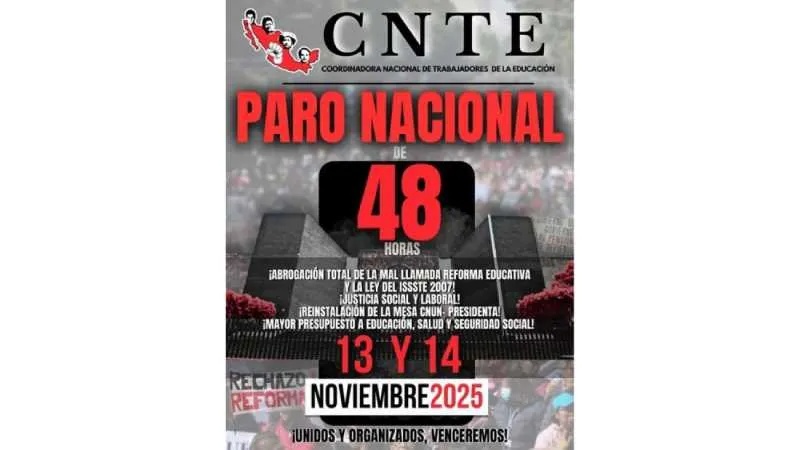 La CNTE anunció paro nacional el 13 y 14 de noviembre/X