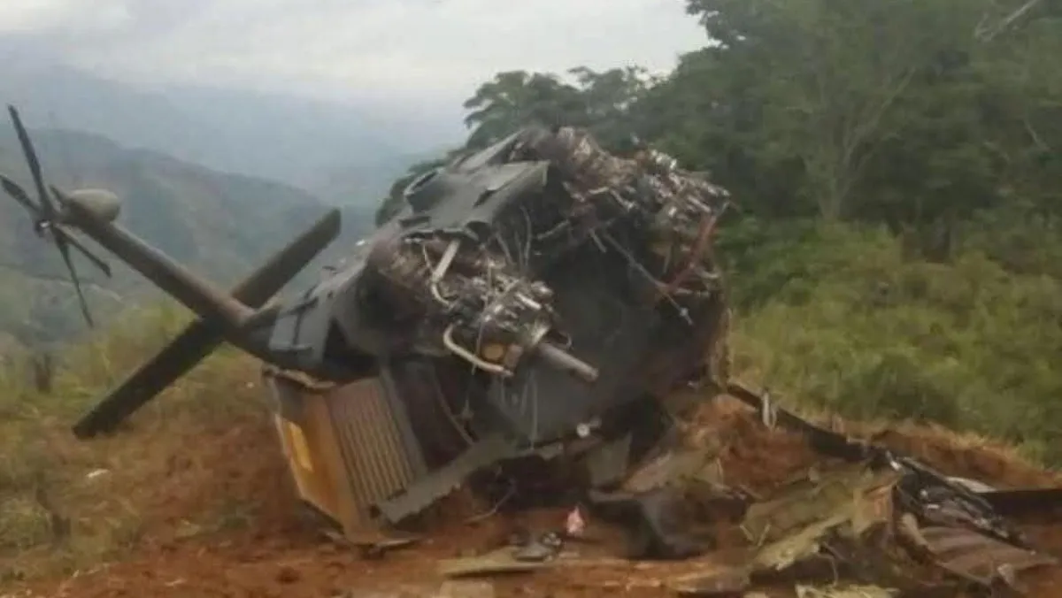 La caída del helicóptero tampoco se sabe quién es el responsable / Redes Sociales