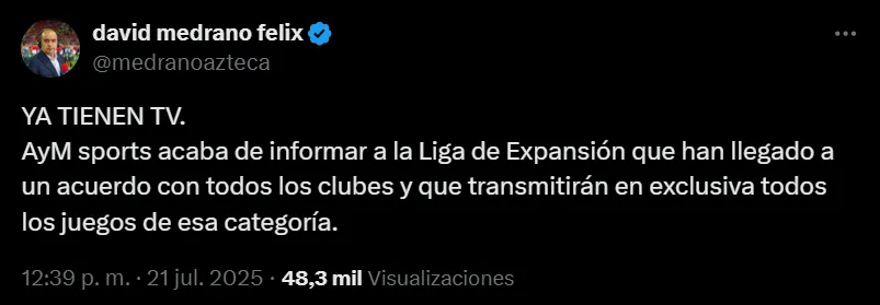 David Medrano reportó de la nueva televisora de la Expansión