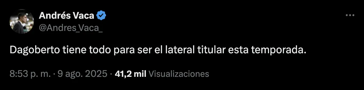 La publicación de Vaca en redes sociales | CAPTURA