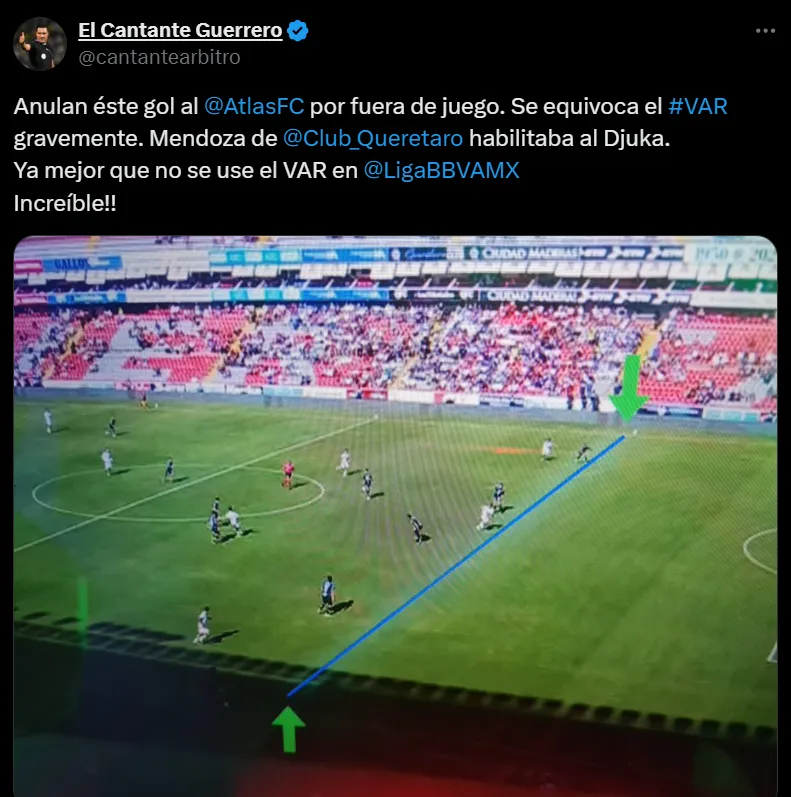 El 'Cantante' evidenció al VAR