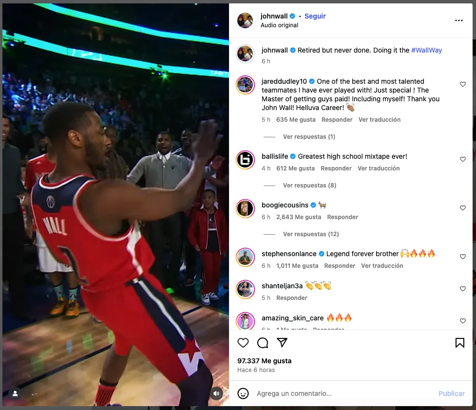 John Wall anunció su retiro por medio de redes sociales