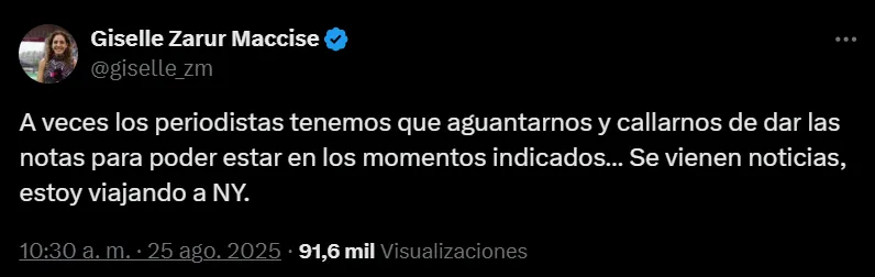 Giselle hizo esta misteriosa publicación