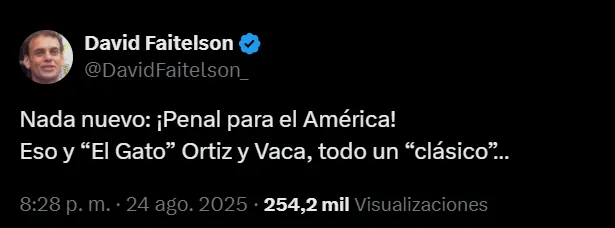 Así fue el comentario de Faitelson