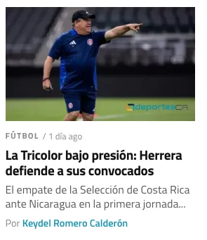 Deportes CR solo habló de las declaraciones de Herrer