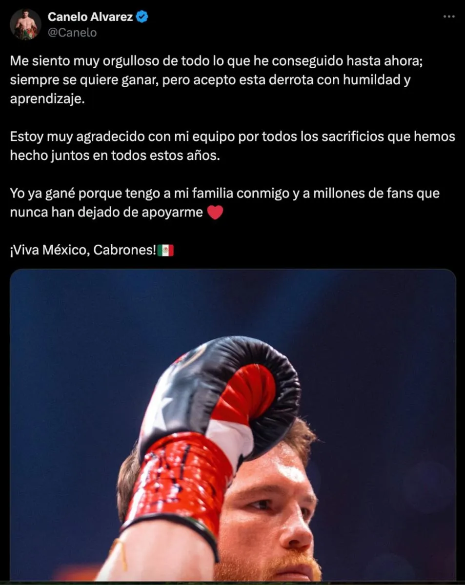El mensaje de Canelo | Captura de pantalla