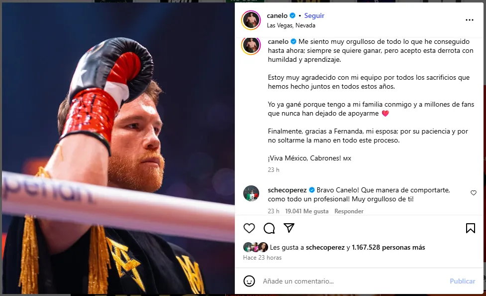 Así respondió Checo a la publicación de Canelo
