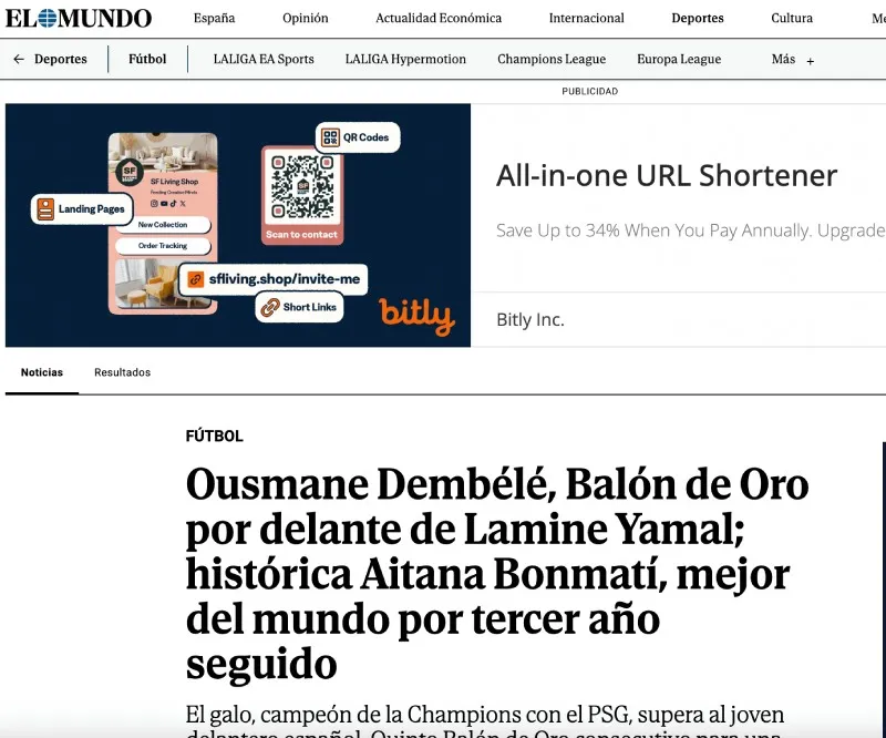 Diario El Mundo | Captura de pantalla