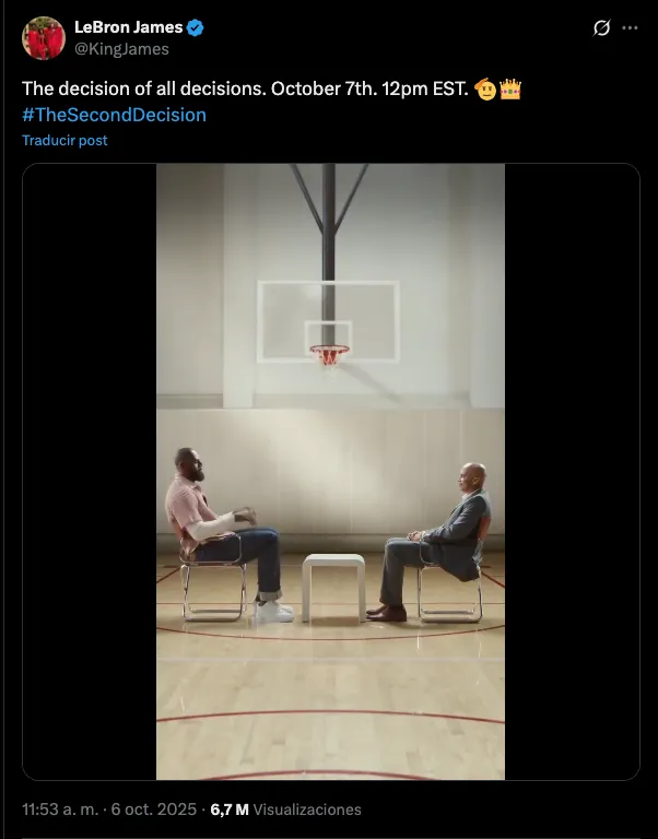 LeBron hará un anuncio importante el próximo martes | CAPTURA