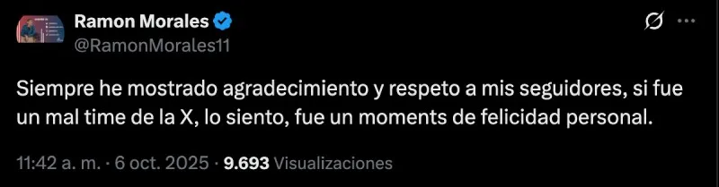 Palabras de Morales | Captura de pantalla