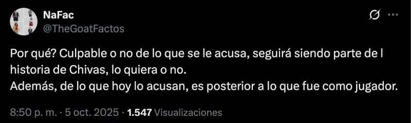 Mensaje de la afición | Captura de pantalla