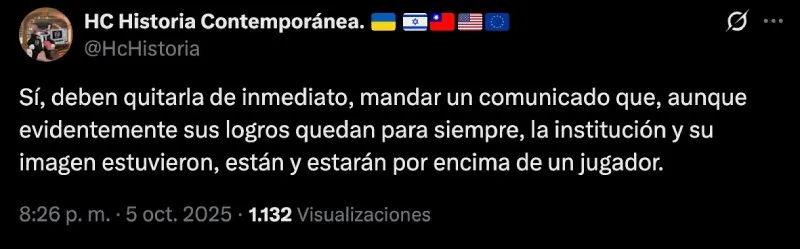 Mensaje de la afición | Captura de pantalla