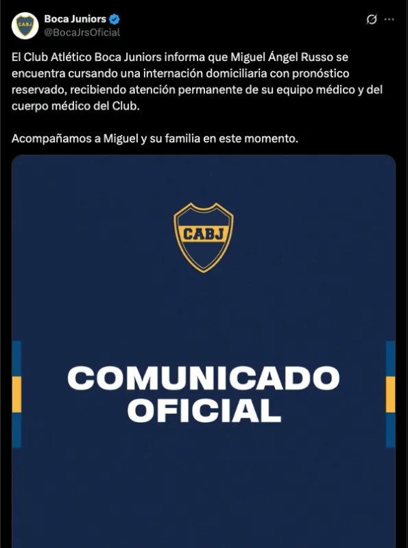 El comunicado de Boca Juniors | CAPTURA