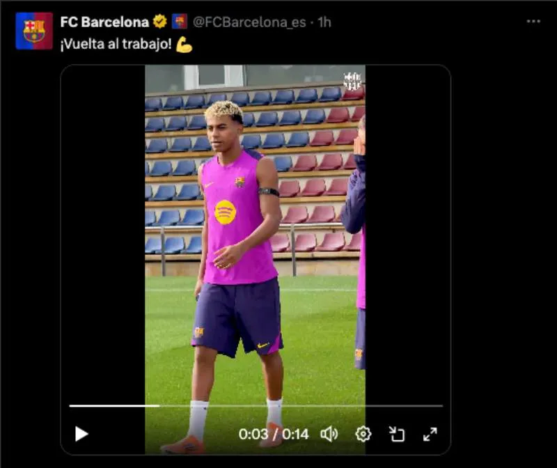 Lamine Yamal, en práctica del Barça I @FCBarcelona