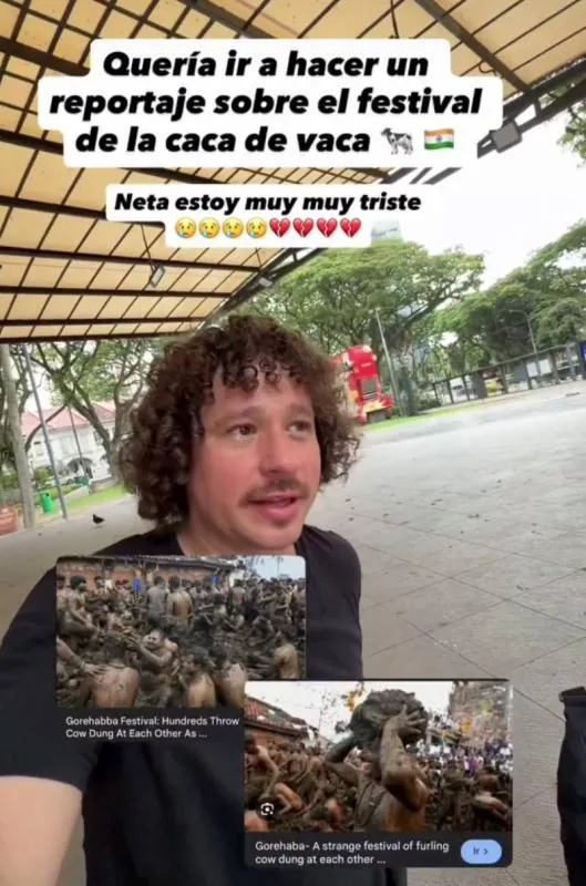 Luisito iba a asistir al Festival de la Caca de Vaca en la India. / @luisitocomunica