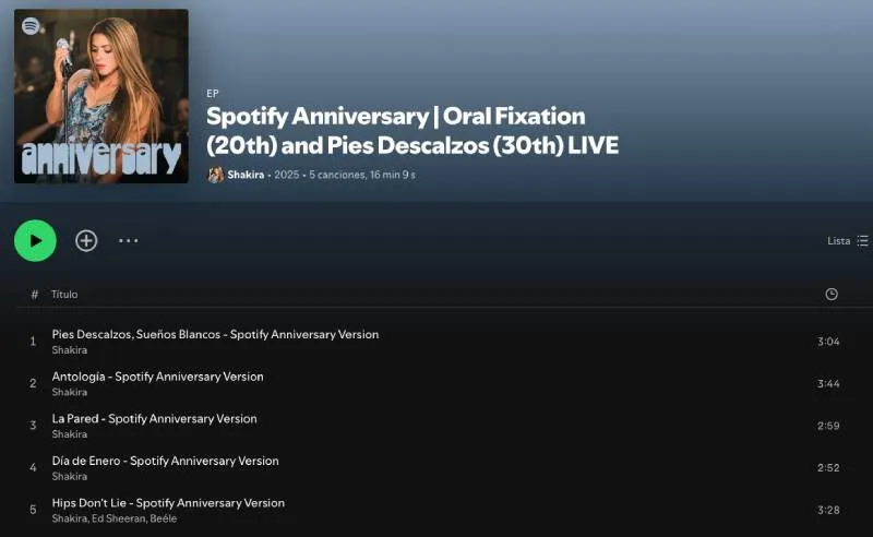 Ya está disponible en Spotify. / Spotify