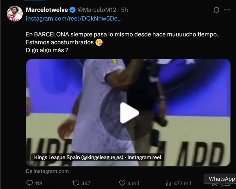 El mensaje de Marcelo en redes sociales | CAPTURA