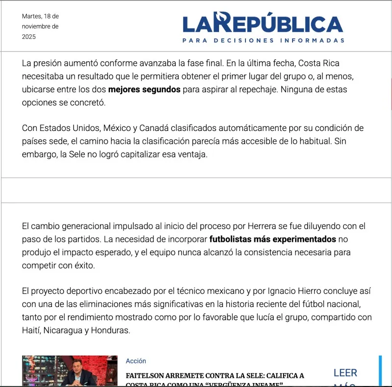 La República | Captura de pantalla