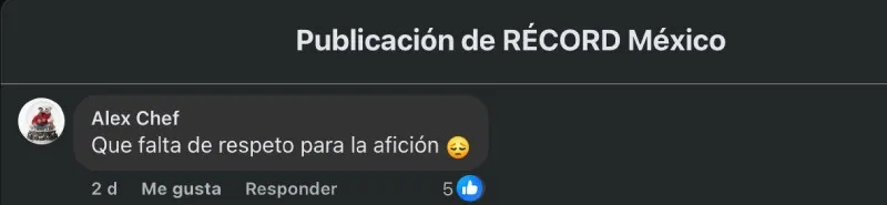 Comentarios de la afición | Captura de pantalla