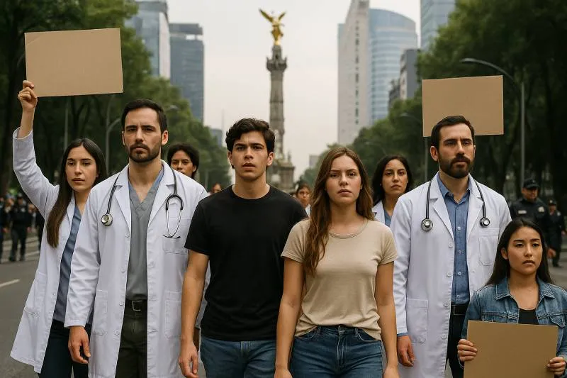 La ciudad se prepara para una jornada con dos marchas simultáneas en el Centro Histórico. / ChatGPT