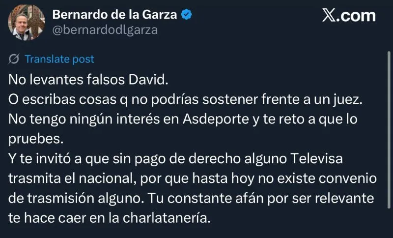 Respuesta de De la Garza