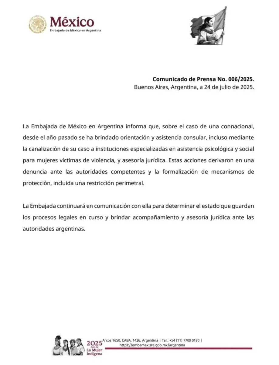 La Embajada de Argentina en México ya está atendiendo el caso / Especial