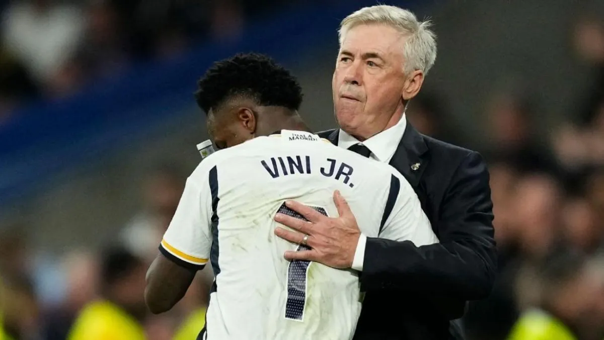 Vini y Ancelotti en Madrid | AP