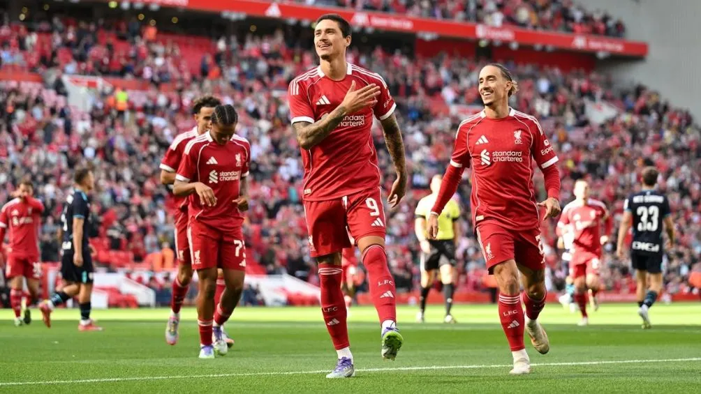Darwin Núñez celebrando su gol | liverpoolfc.com