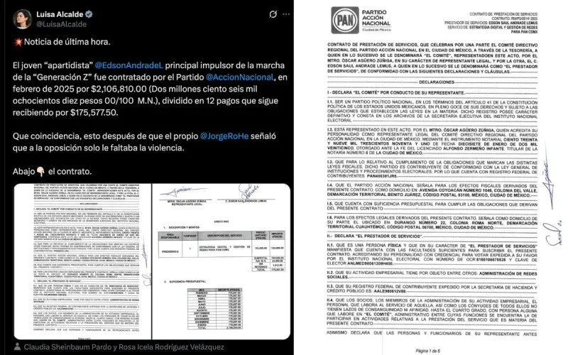 Morena fue quien exhibió los contratos millonarios / Redes Sociales