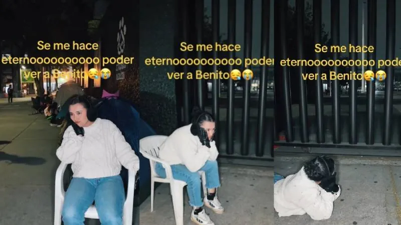 Moni fue la primera en formarse para conseguir un buen lugar en el concierto/X