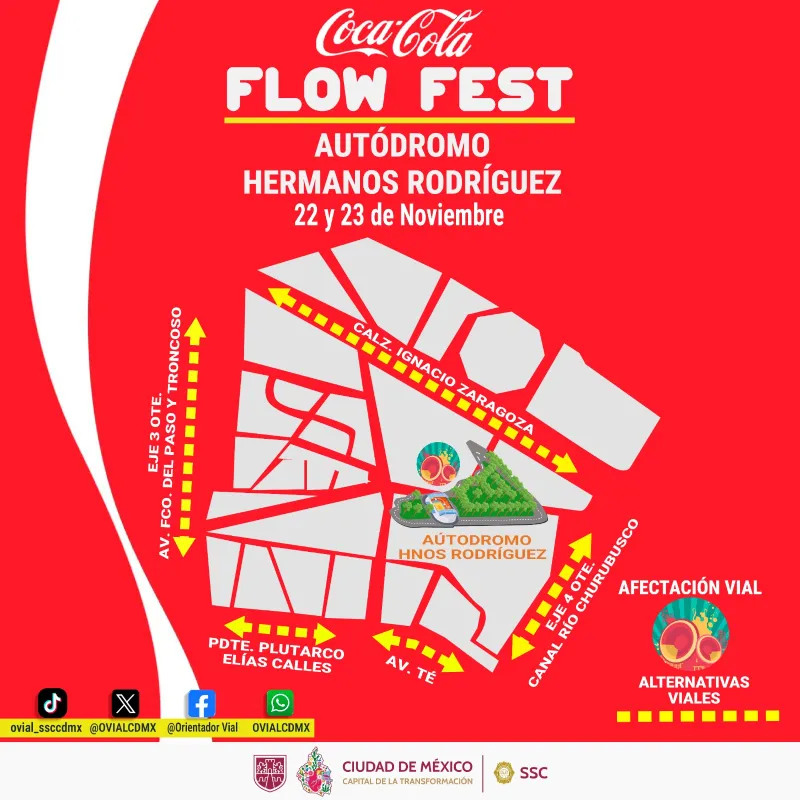 Checa las alternativas viales para evitar contratiempos en la zona / FB: @PoliciaCDMX