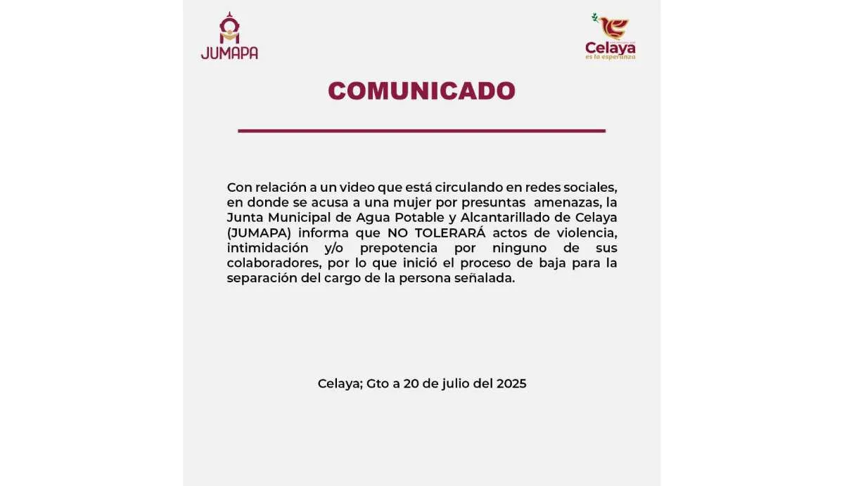 La funcionaria ya fue dada de baja y se abrió una investigación en su contra/X