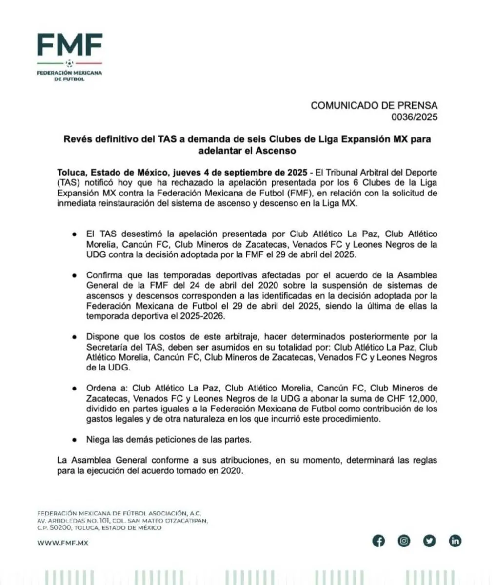 Comunicado de FMF | Especial