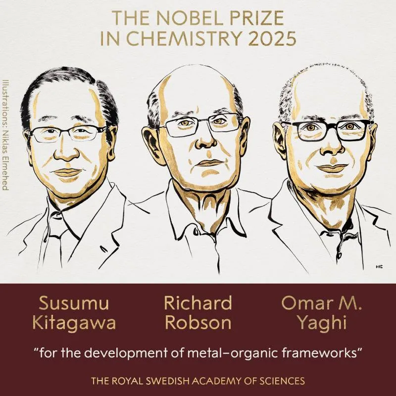 Ganadores del Premio Nobel de Química 2025/X:@PremioNobel