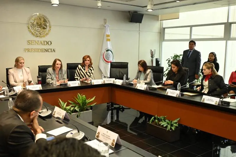Sesión previa de la mesa directiva del Senado de México. / X: @LauraI_Castillo