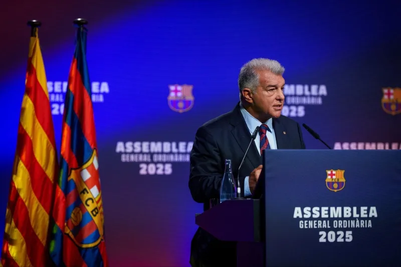 Laporta en un evento con Barcelona