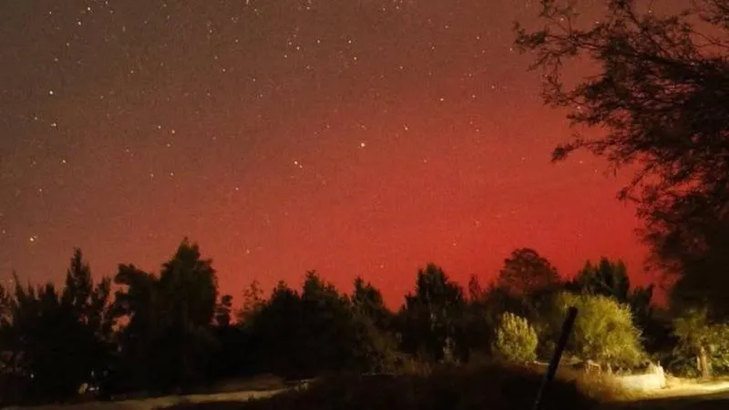 Vista de la aurora boreal desde Laguna Seca, Fresnillo, Zacatecas / Tere Sita Ebiru