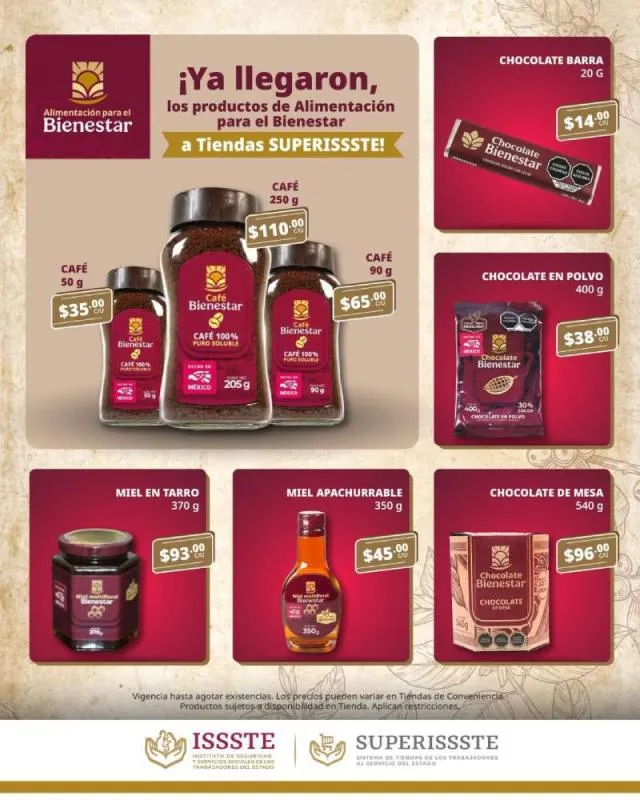 Precios de los productos. / X: @TUSUPERISSSTE