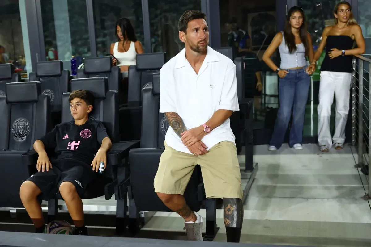 Messi lució un reloj lujoso en el palco del Chase Stadium