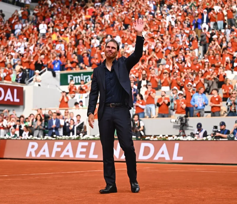 Nadal en un homenaje en Roland Garros