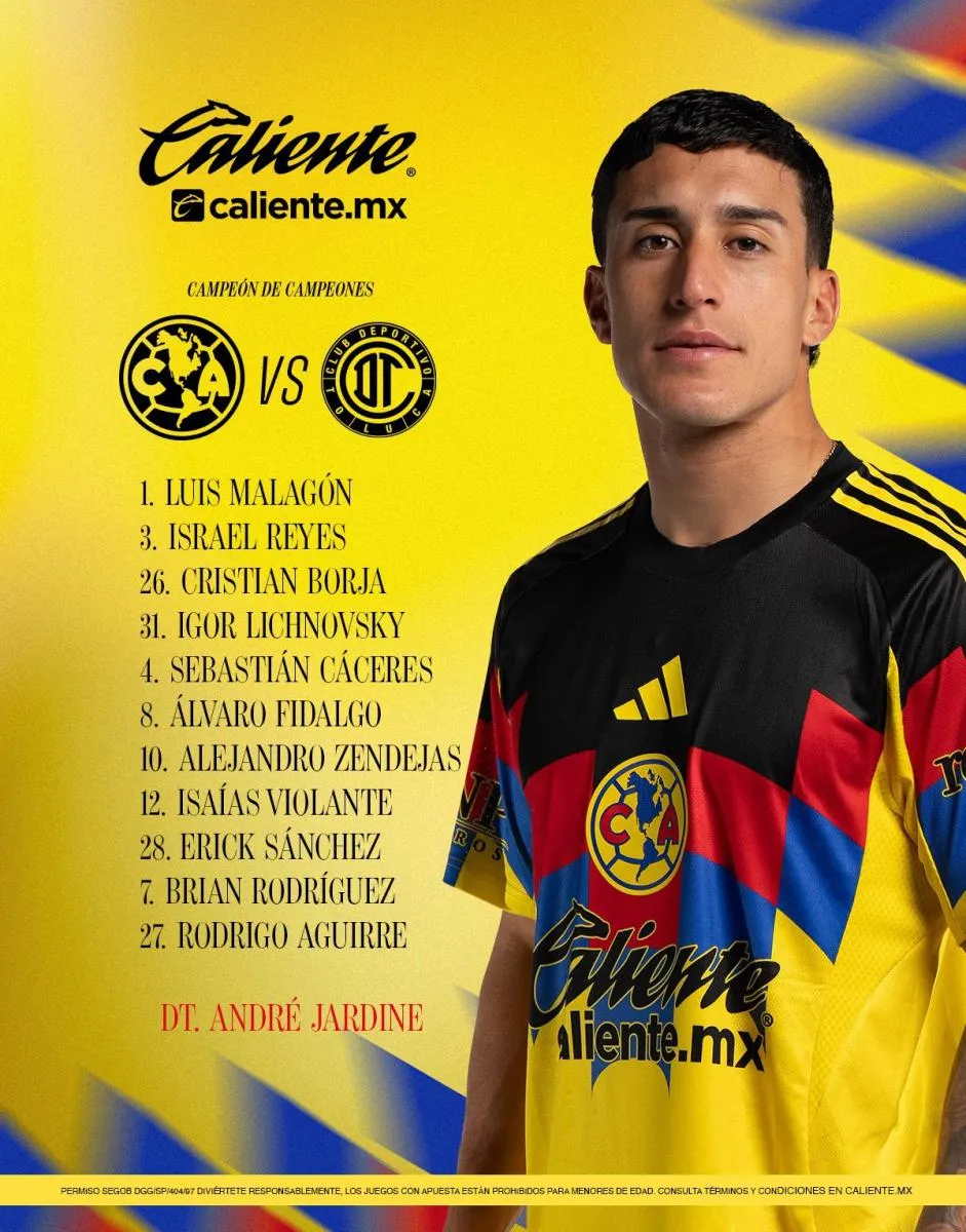 La alineación del América | @ClubAmerica