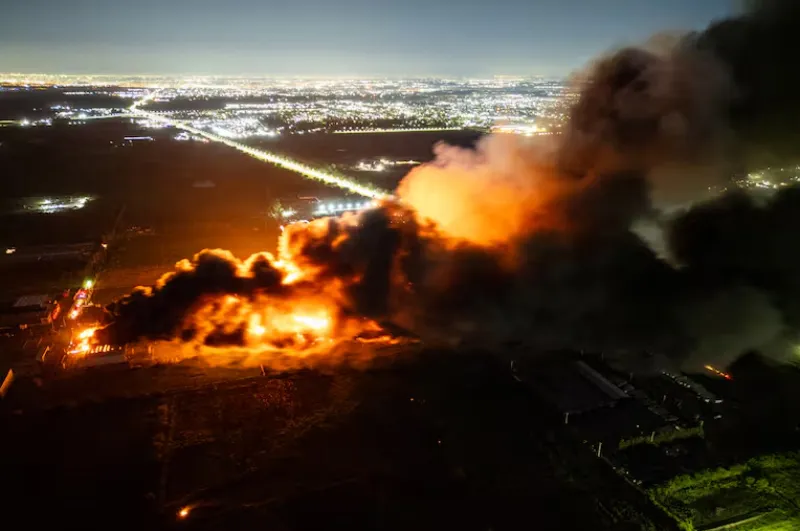 La cortina de humo se veía impresionante desde el aire / Redes Sociales
