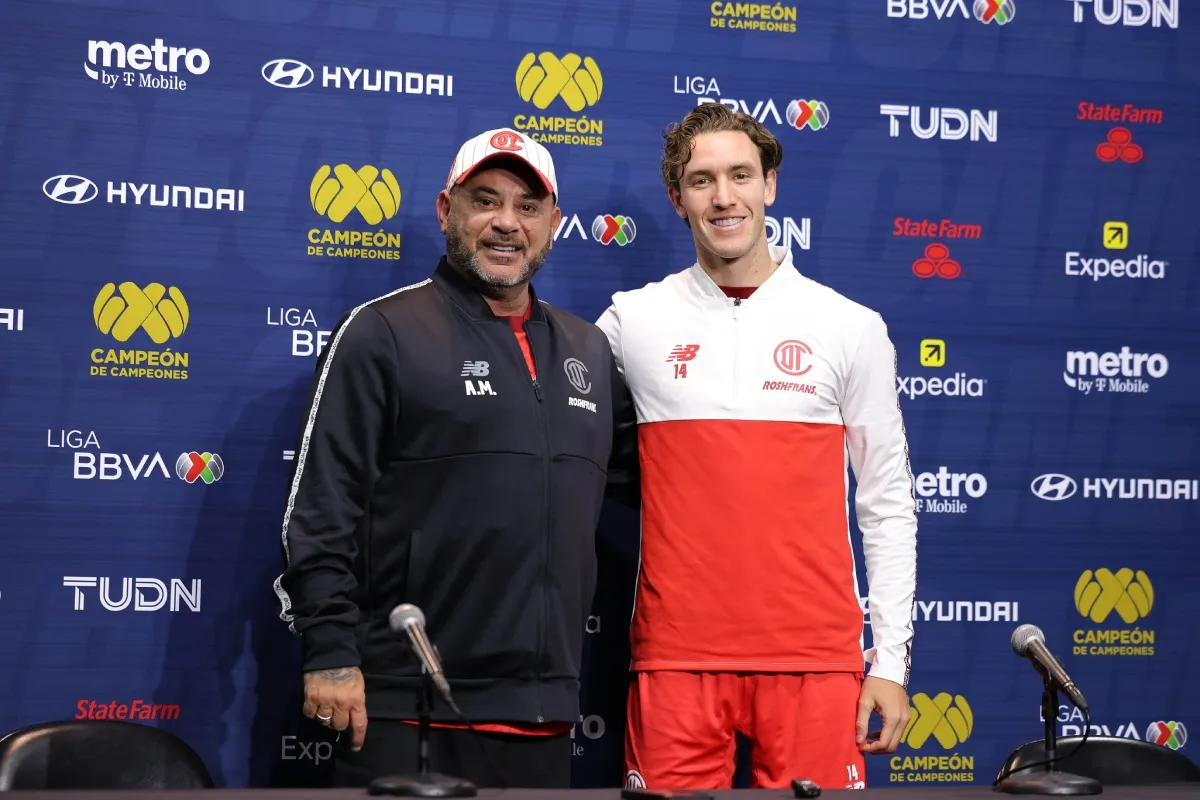 Mohamed y Marcel Ruiz previo al partido de Toluca en la Leagues Cup
