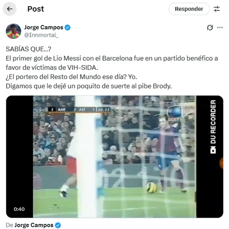 Jorge Campos presumió su recuerdo