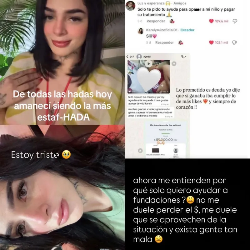 Karely dijo que se pondrá más estricta en sus próximas donaciones / Redes Sociales
